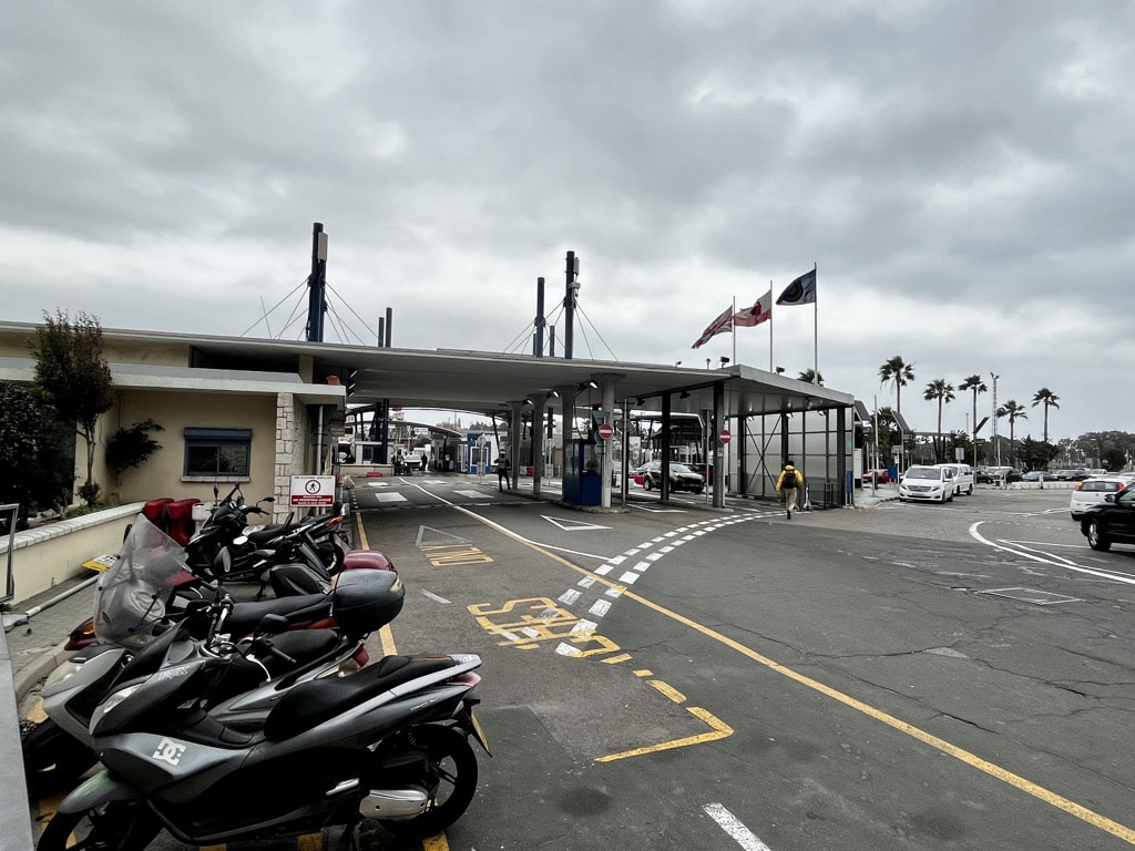 Border post between Spain and Gibraltar