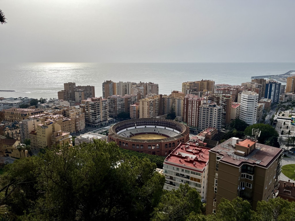 View of Malaga from Alcazaba fortress, Spain