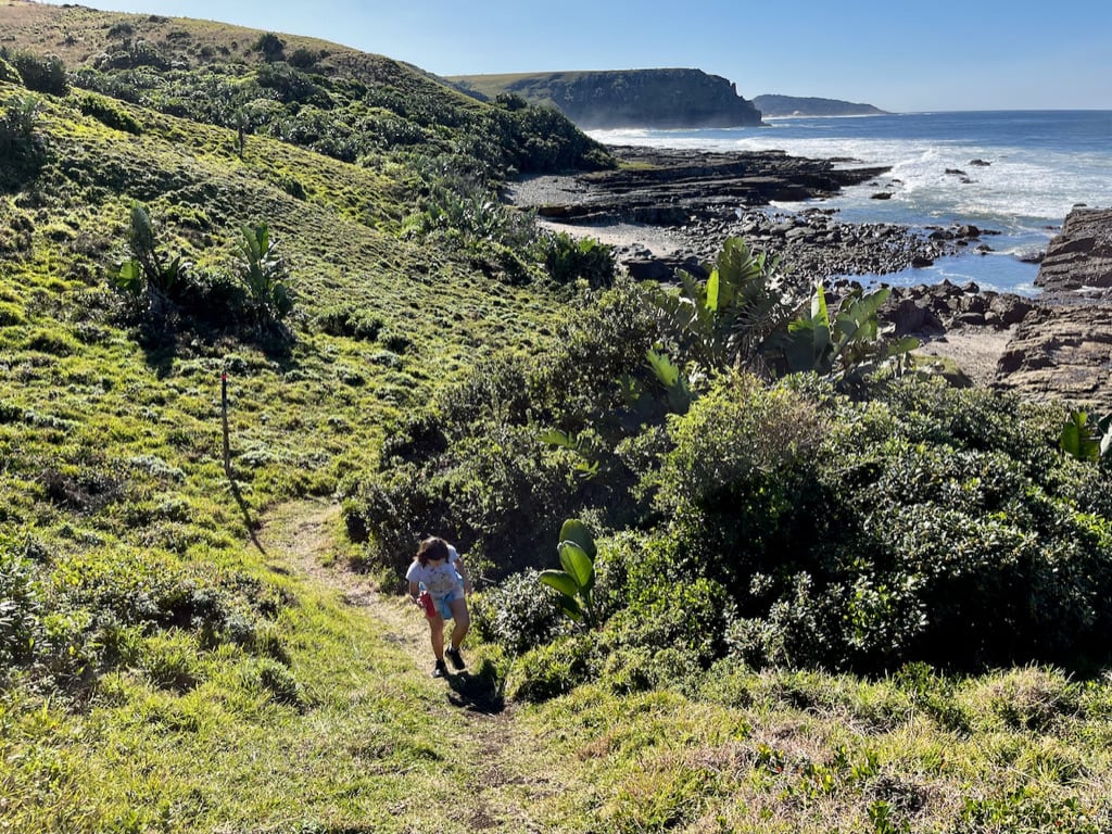 Walking on the cliffs in Morgan Bay