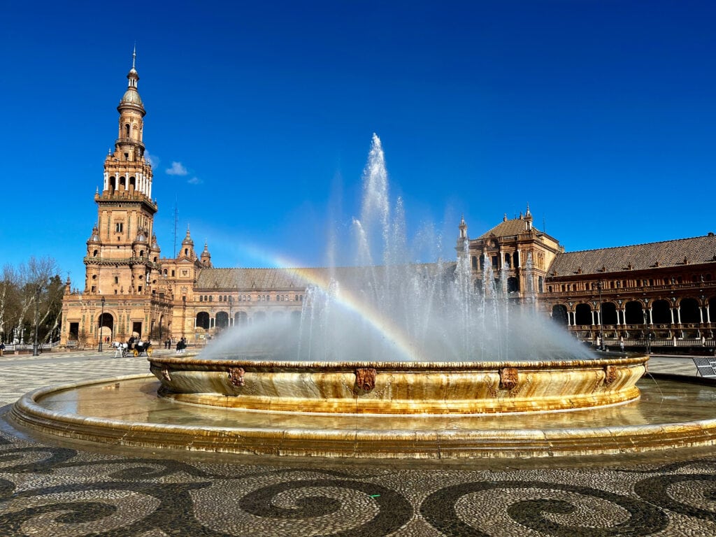 Water element at Plaza de Espaňa in Spain, Seville