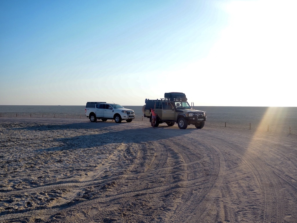 Driving in Etosha pan