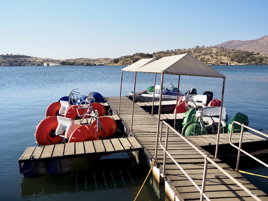 Water activities at Lake Oanob, Namibia