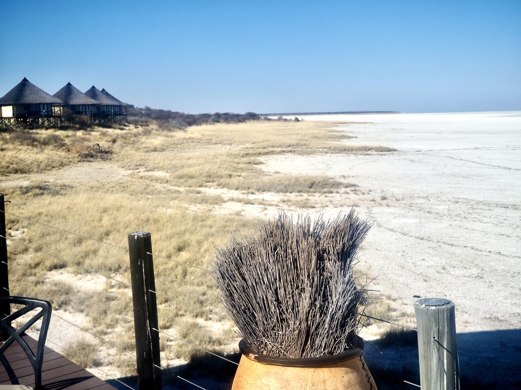 Onkoshi camp, view of Etosha pan.