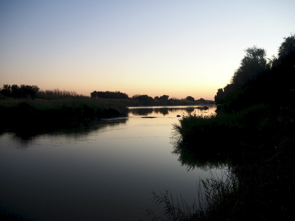 Evening view of the Orange River, Northern Cape, South Africa