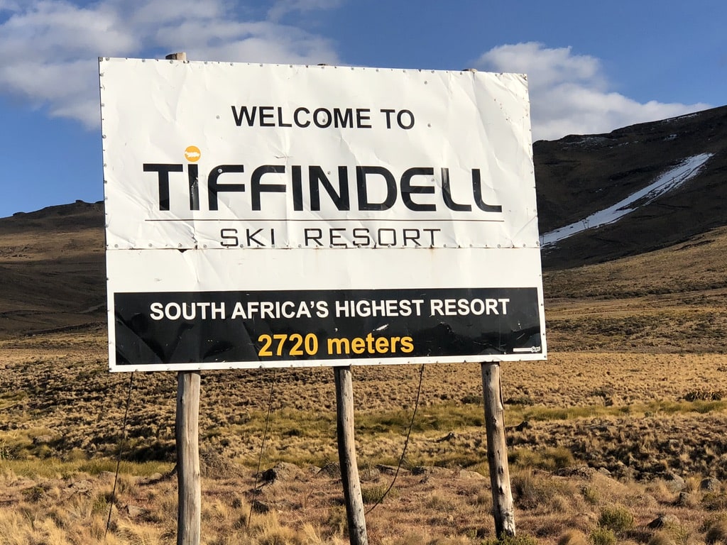 Tiffindell road sign, South Africa