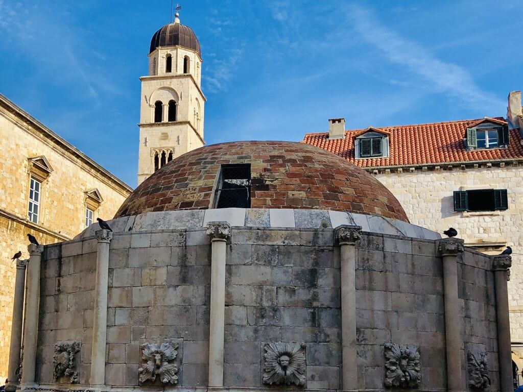 Onofrio fountain in Stradun, Croatia, Old Dubrovnik