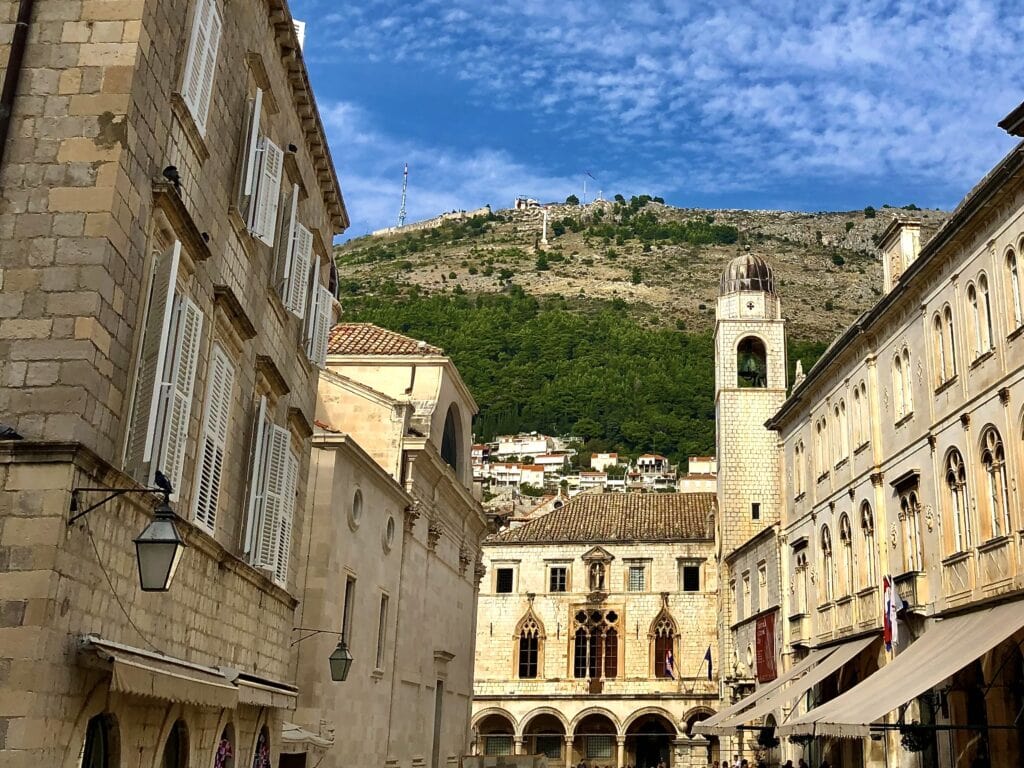 View of the Sponza palace in Dubrovnik