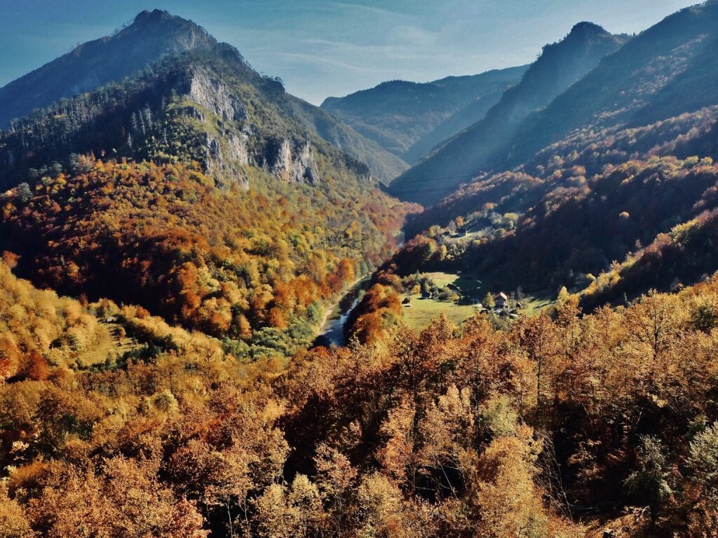 View of the Durmitor National park from the Đurđevića Tara Bridge