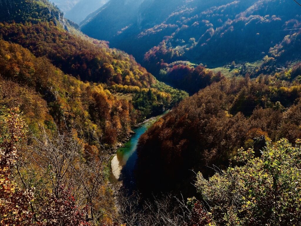 Tara river canyon, view from the Đurđevića Tara Bridge, MonteNegro