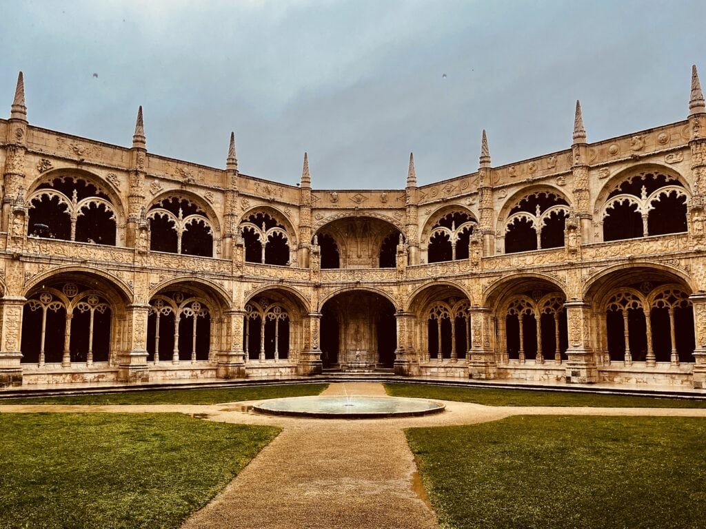 View from the courtyard in Jerónimos Monastery, Portugal, Lisbon