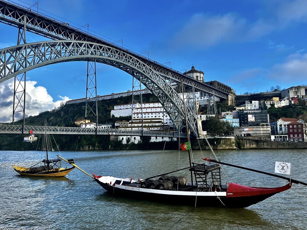 View on the Dom Luis bridge in Porto