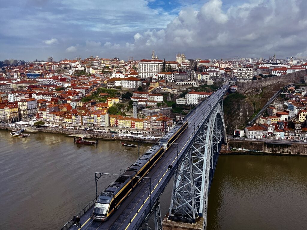 Overlooking Dom Luis bridge from the top, Porto, Portugal