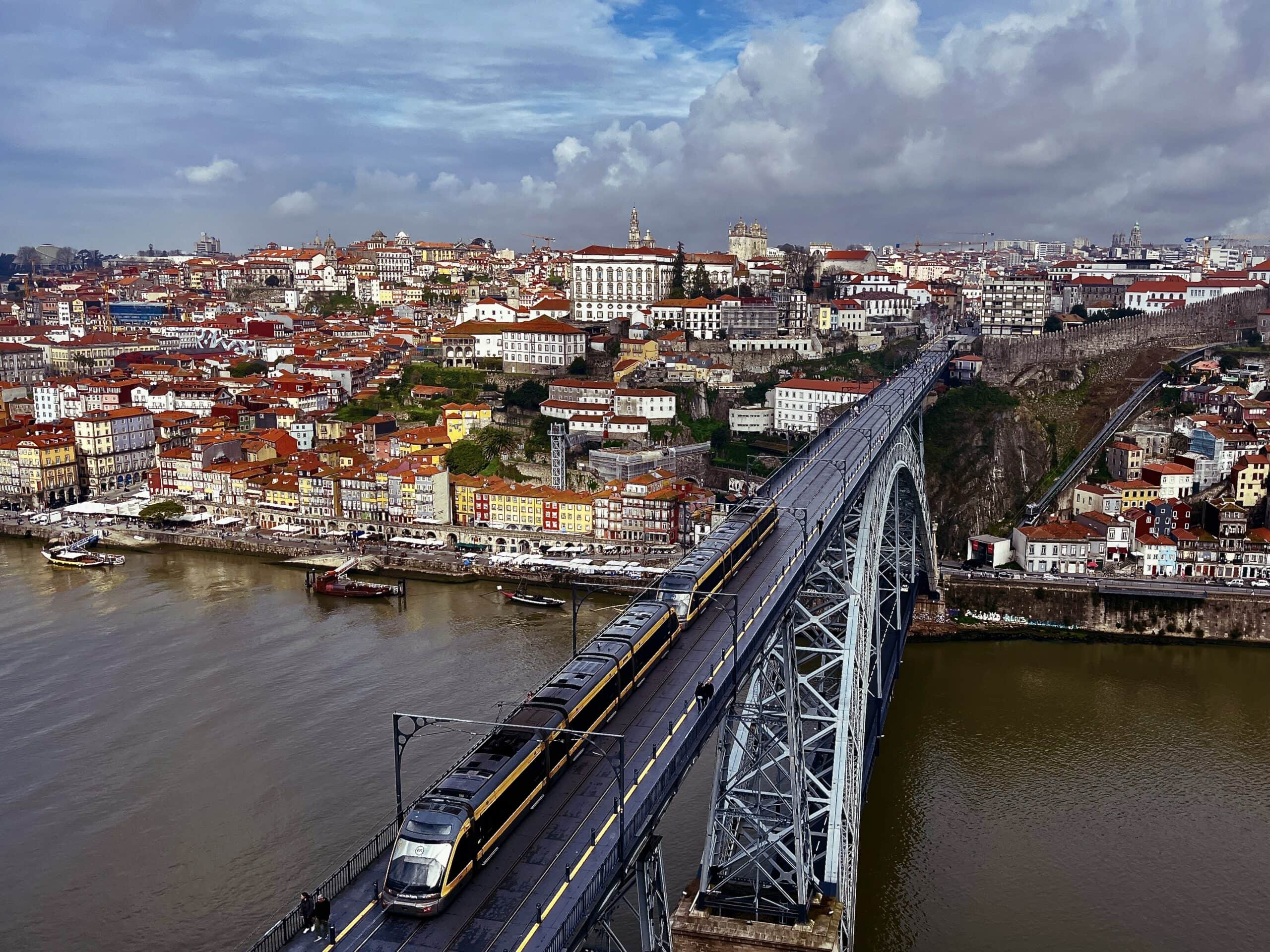 Overlooking Dom Luis bridge from the top, Porto, Portugal