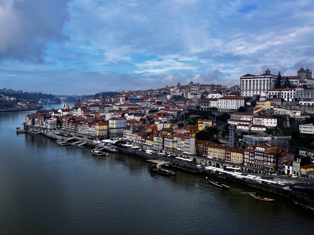 View of the river and Ribeira in Porto