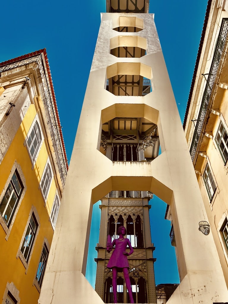 The view of Santa Justa Elevator from the backside.