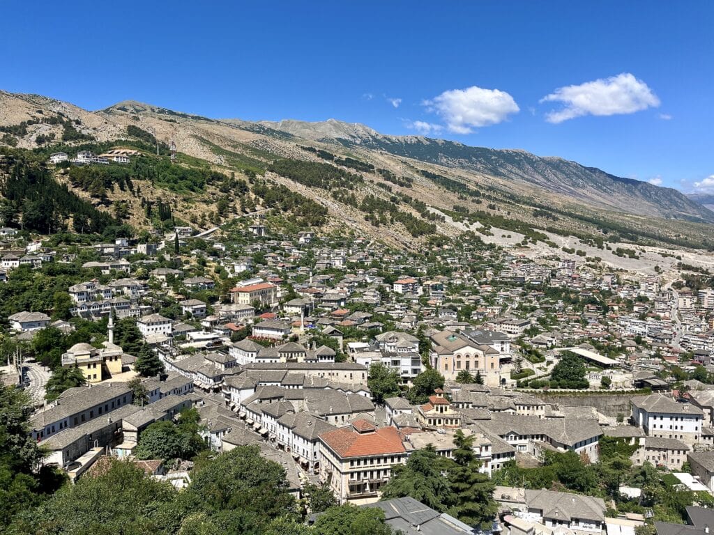 View of Gjirokaster from the fortress.