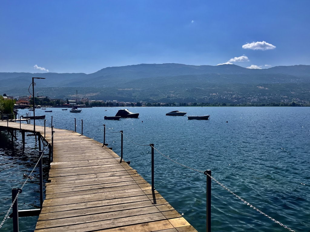 Path around Lake Ohrid, Ohrid in N.Macedonia