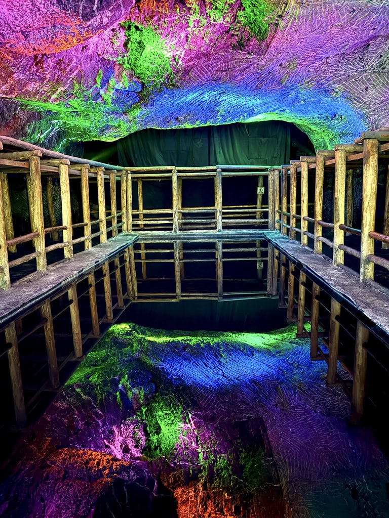 Water mirror reflection, The Salt Cathedral of Zipaquirá 